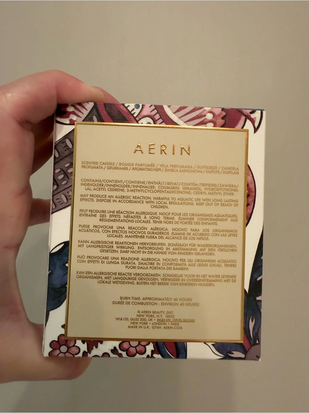 Aerin Amber Musk Patchouli Boxed Candle
